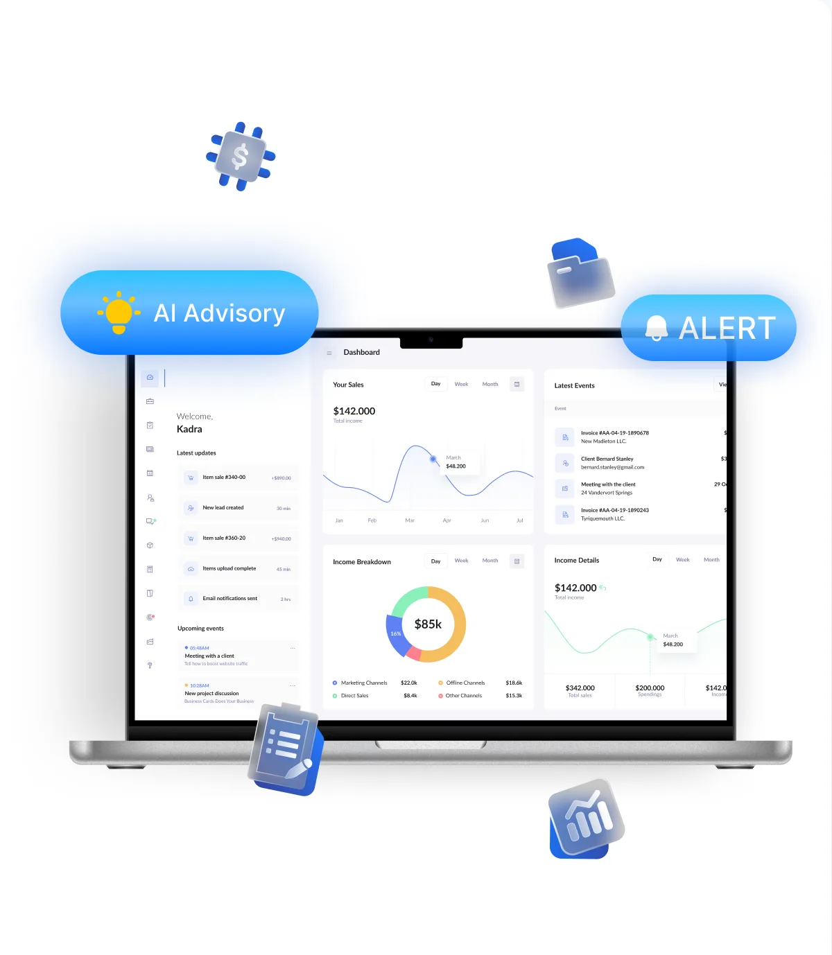 The RoomAI workspace: mail, files and documents in one application